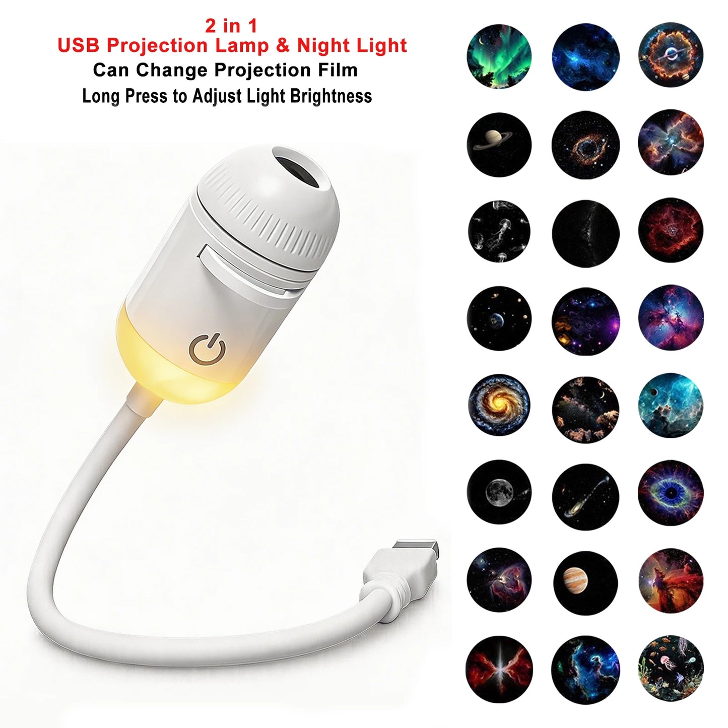 USB Room or Car Atmosphere Projector Light
