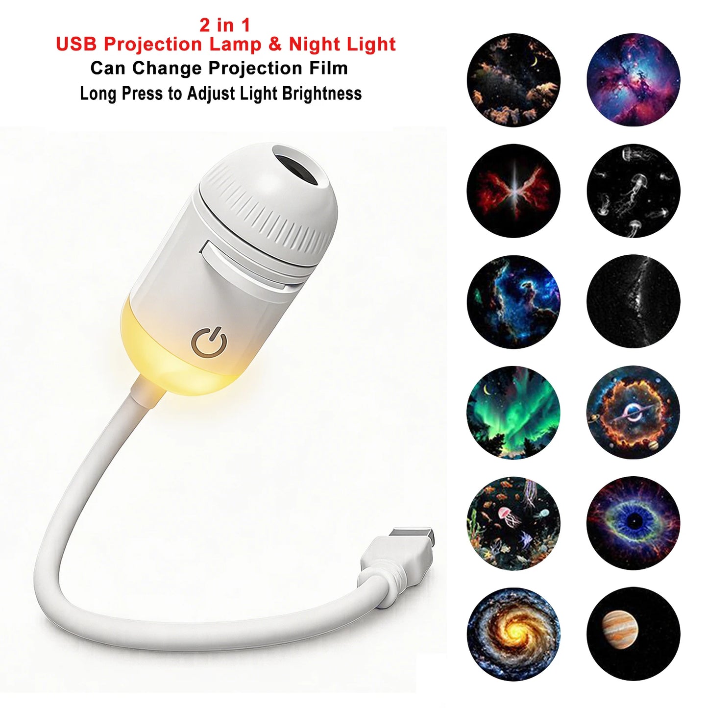 USB Room or Car Atmosphere Projector Light