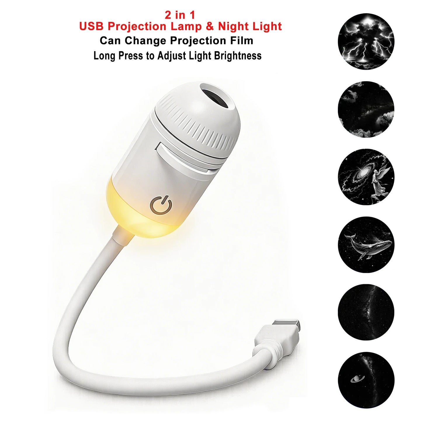 USB Room or Car Atmosphere Projector Light