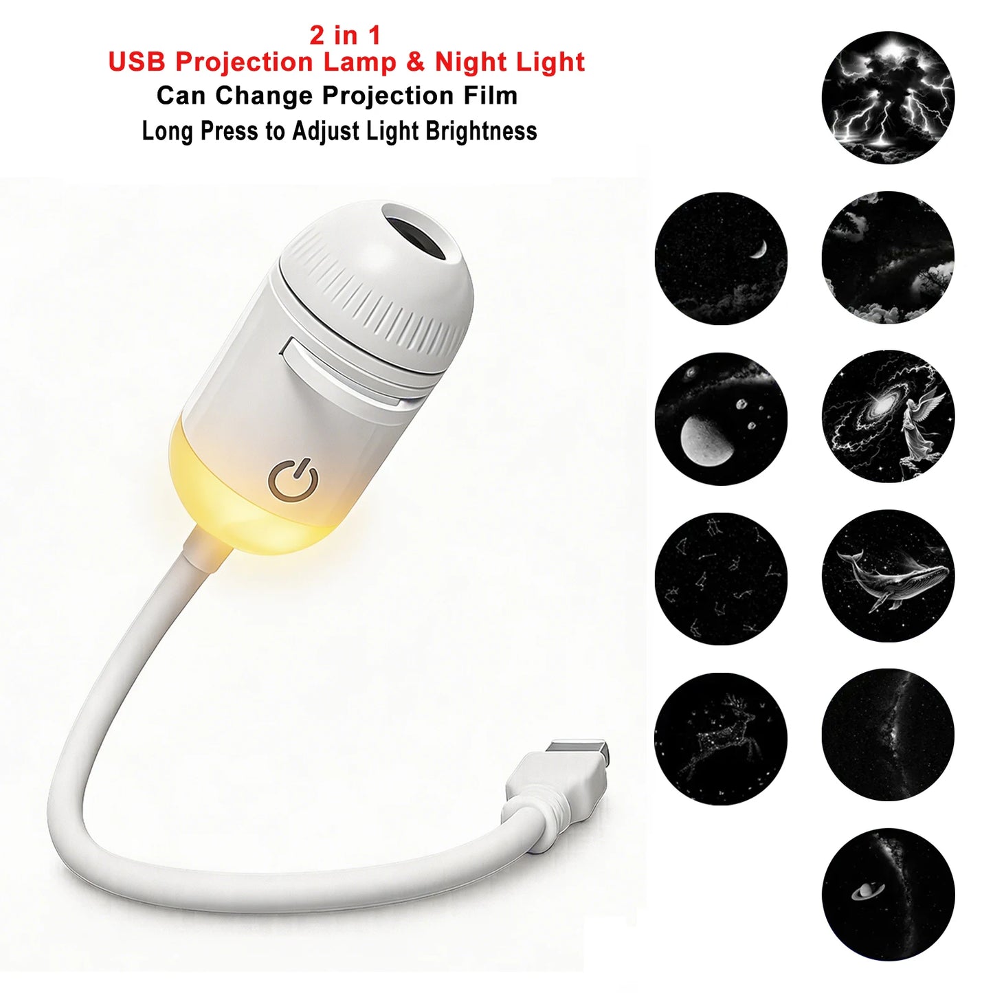 USB Room or Car Atmosphere Projector Light